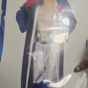 Boxer Costume with Blue Robe and Red Gloves